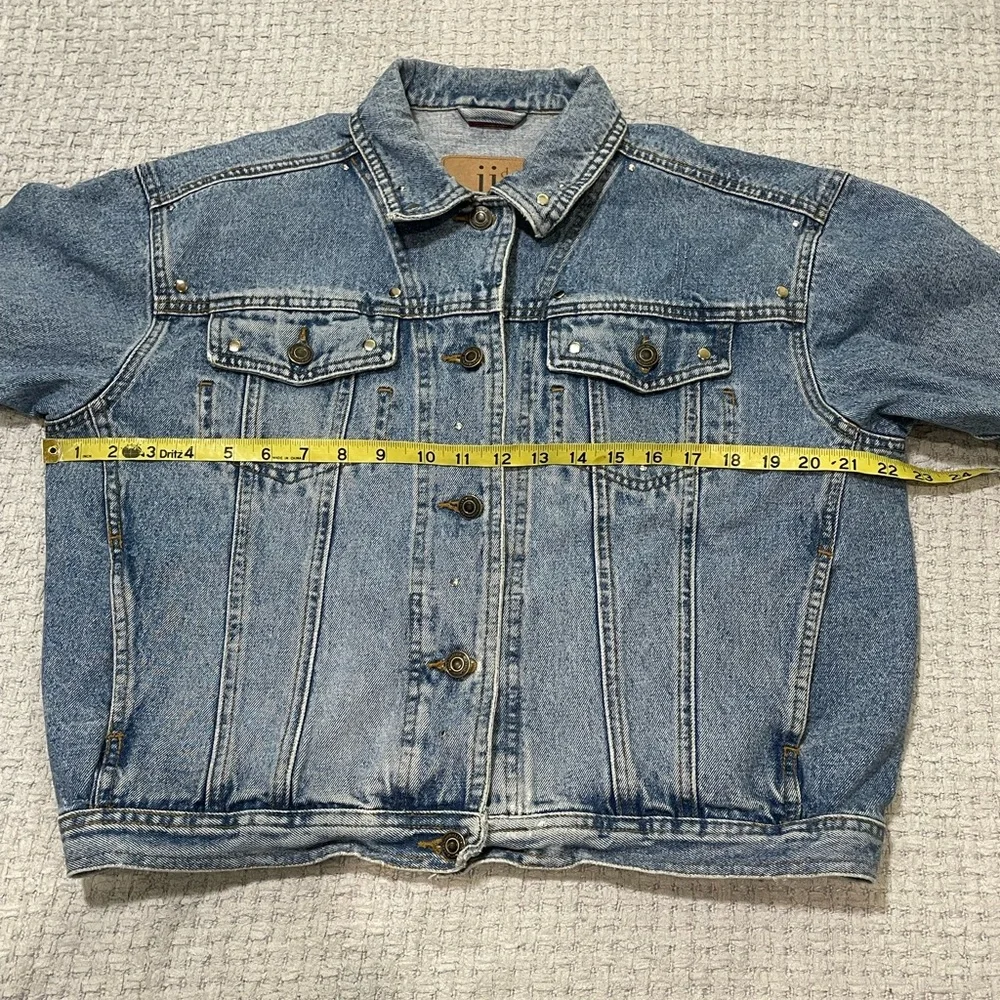 Vintage Jay Jacobs Embellished Upcycled 80s Trucker Denim Jean Jacket Size Small